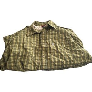 The North Face Green‎  Plaid Shirt Short Sleeve Modal Polyester 1 Pocket Lg